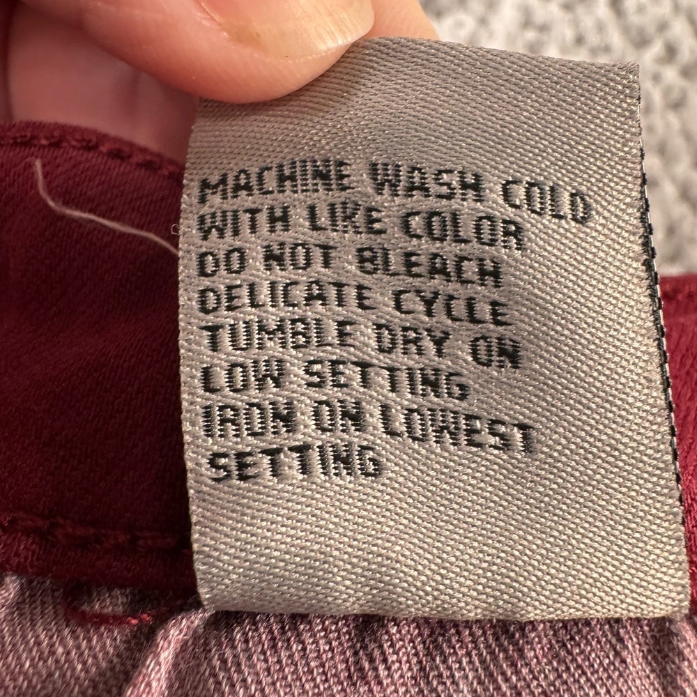 TRACTR MONA Burgundy Port Royal High Rise Stretch Cut Off Crop Jeans Sz 4/27 NWT - Picture 11 of 11